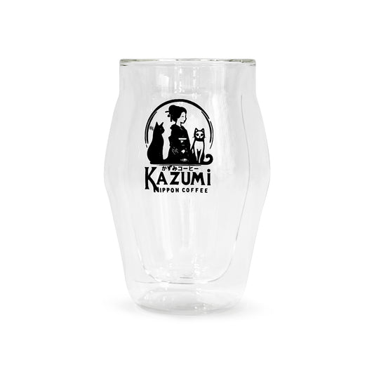 Koku double wall borosilicate coffee cup with rounded body shape